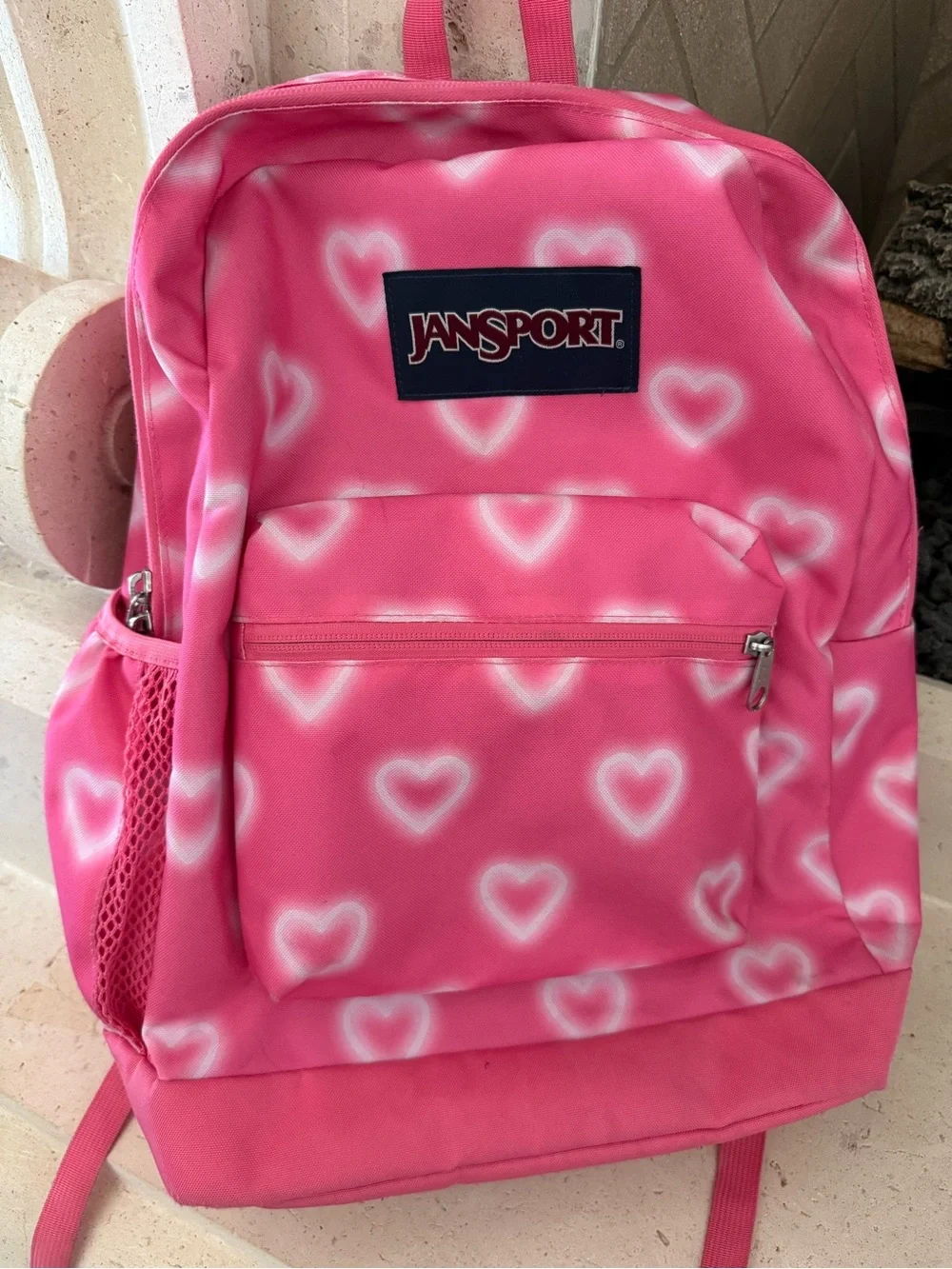 Jansport Pink Heart Backpack